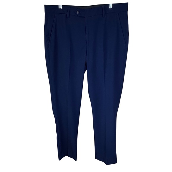Mens Navy Dress Pants Vince‎ Camuto Classic Tapered Fit Size 36W x 30L New - Picture 1 of 8